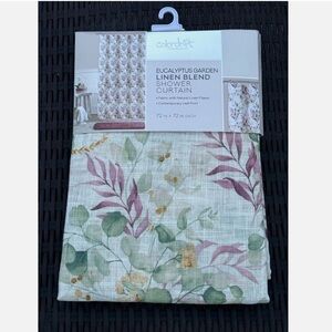 Colordrift Eucalyptus Garden Linen Blend Floral Fabric Shower Curtain 72"x72"